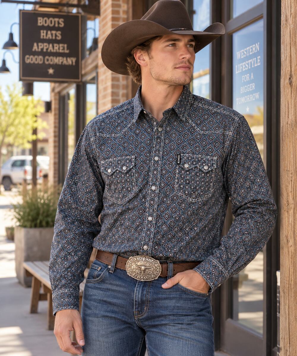 Cinch Mens XXL Modern Fit Geometric Western Shirt